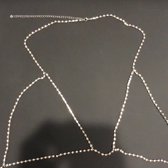 Silver rhinestone bra chain - Picture 5 of 6